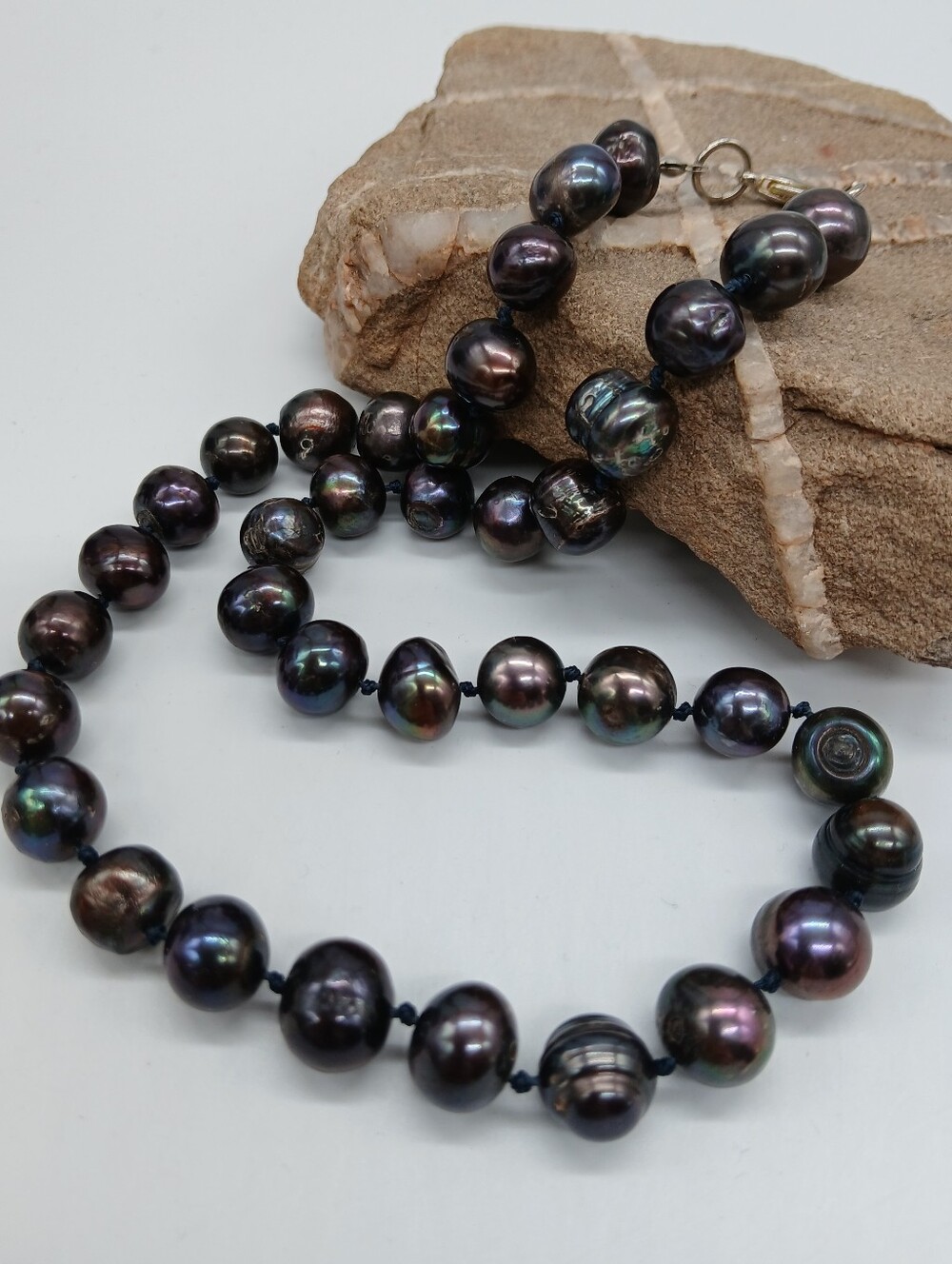 Unique Vintage Jewelry Natural Pearls Irregular Black Tahitian Pearl - Picture 3 of 12